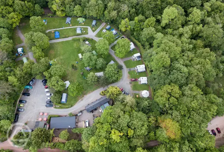 Aerial view of Doward Park Campsite