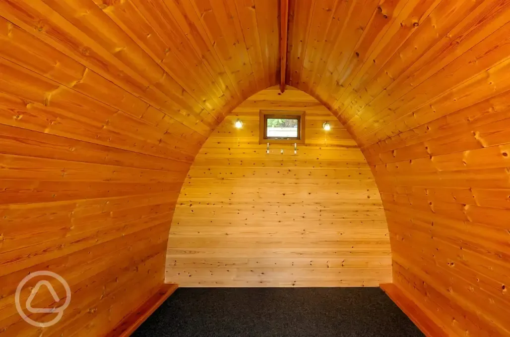 Camping pod interior 