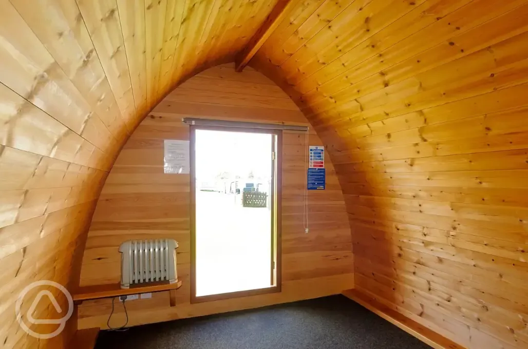 Camping pod interior 