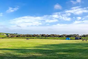 Non electric bivvy tent pitches near two picnic tables