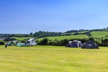 Grass pitches (optional electric) at Court Farm Campsite
