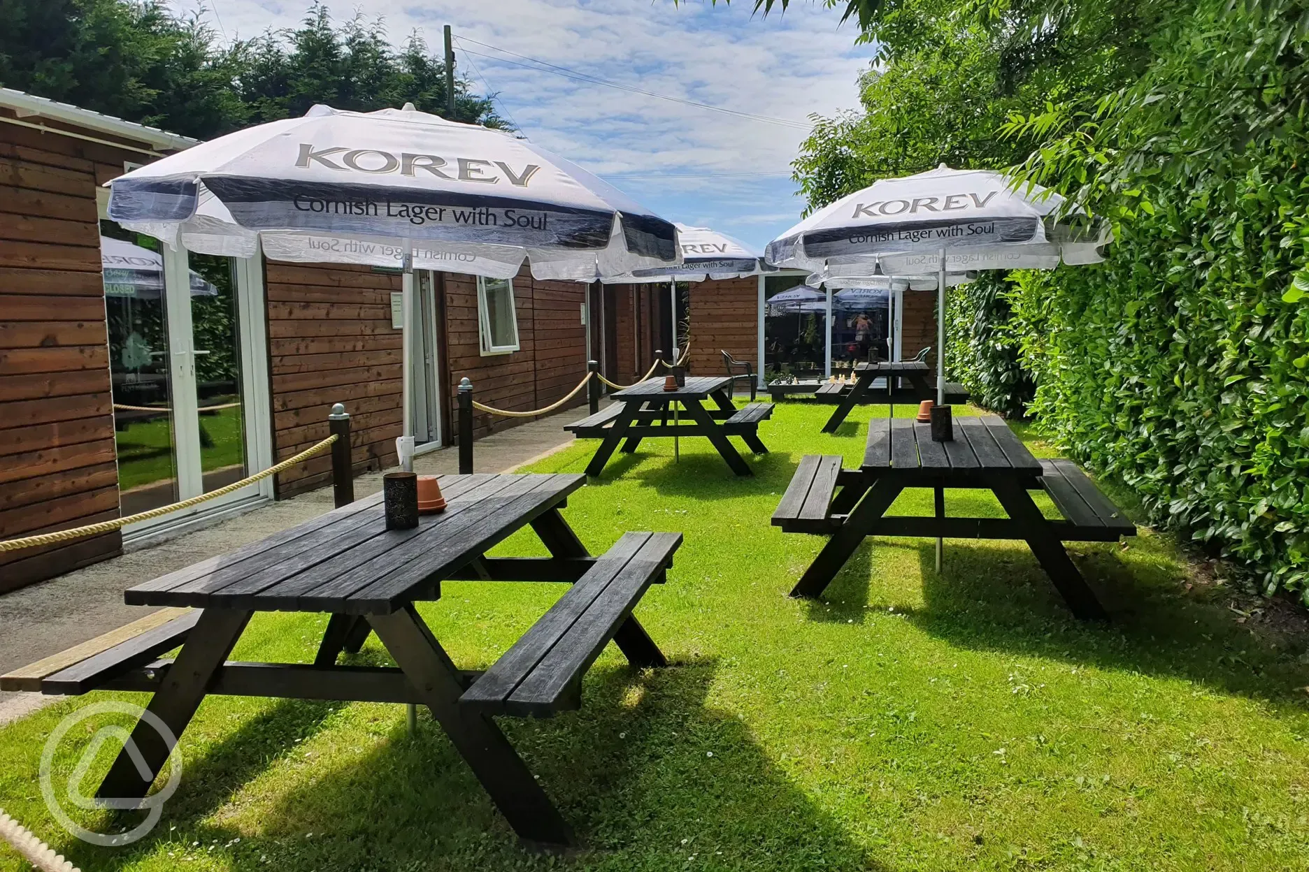 Onsite bar outside seating area