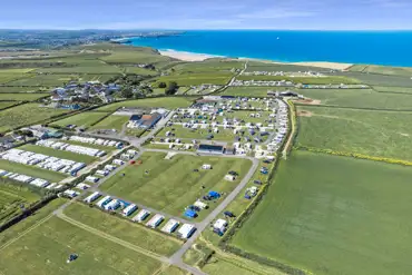 Aerial of the campsite and Watergate Bay