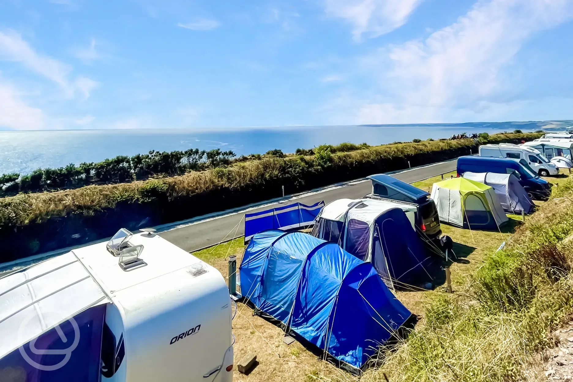 Electric grass pitches with sea views