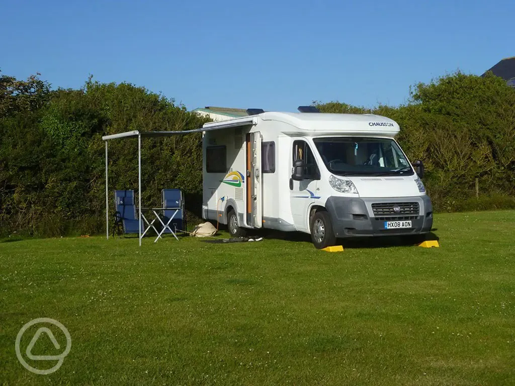 Caravan pitch at Southwinds