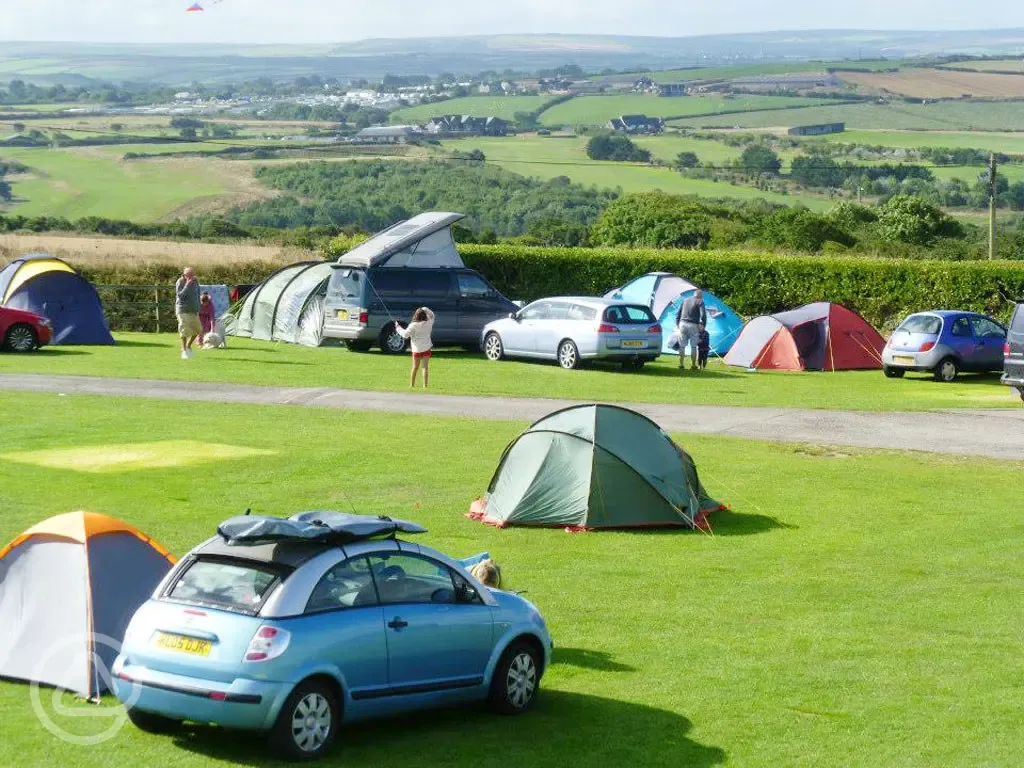 Tents and campervans at Southwinds