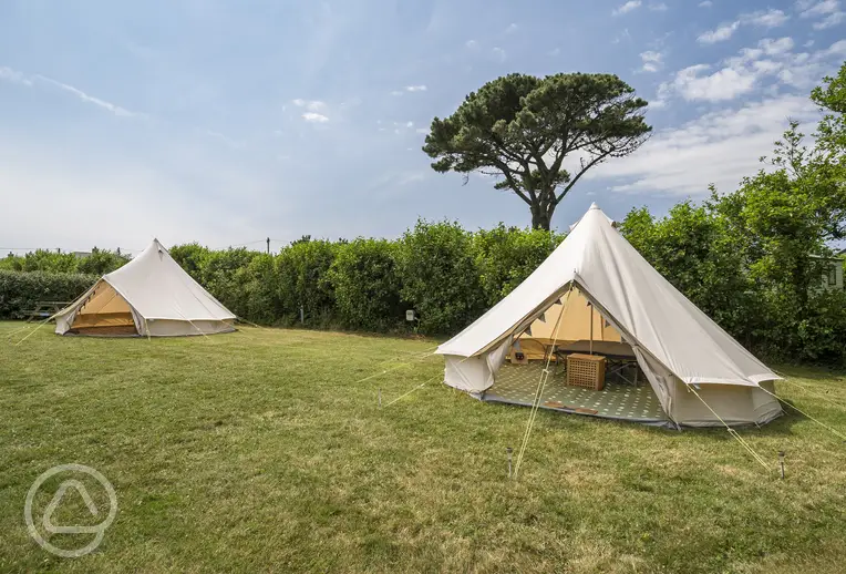 Dingle Bell and Winnie furnished bell tents 