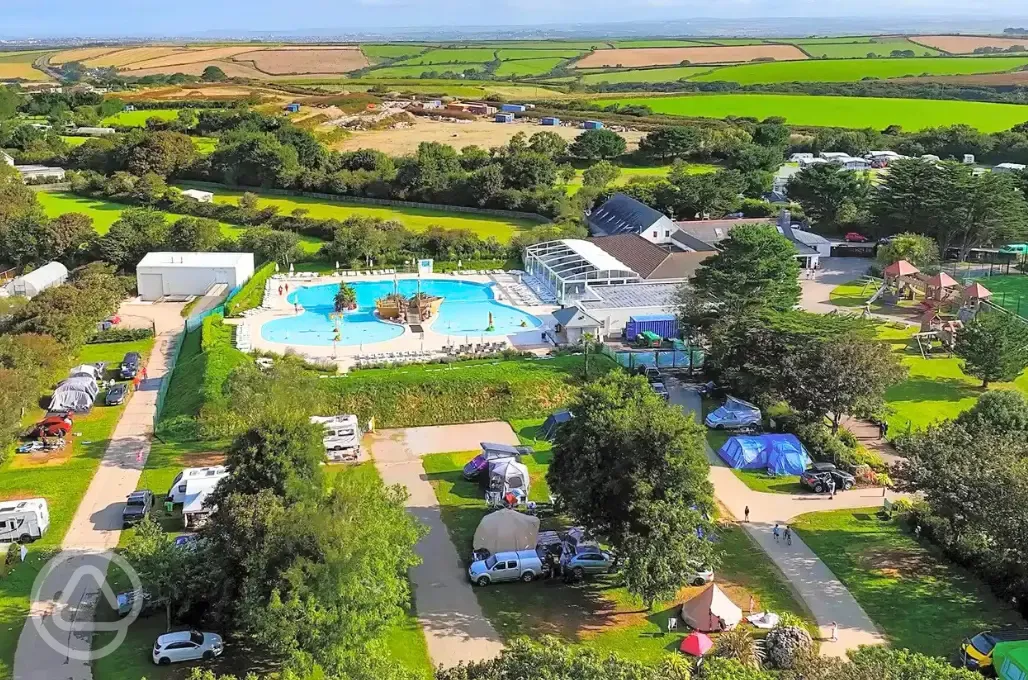 Aerial of the holiday park