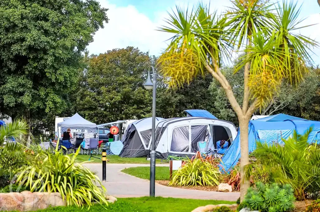 Grass pitches with tents