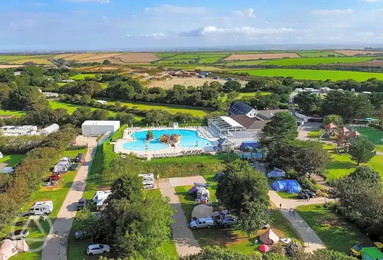 Aerial of the holiday park