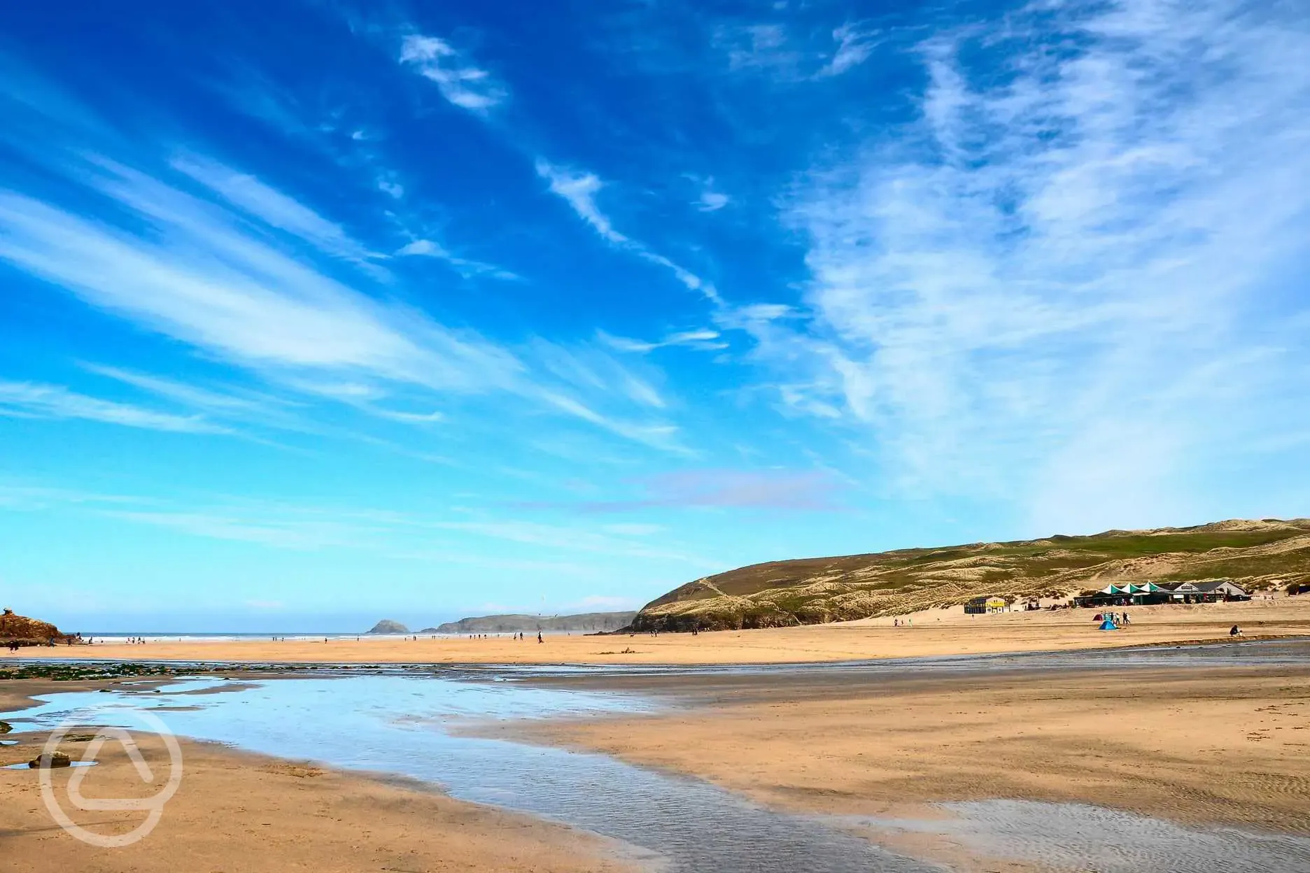 Perranporth Beach, 15 minutes away