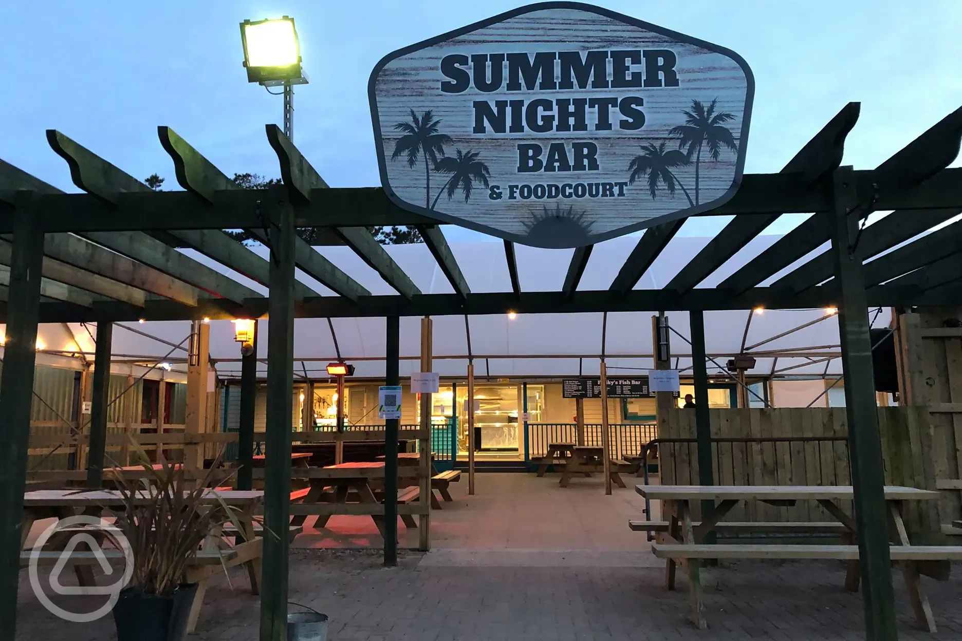Summer nights bar with outside seating