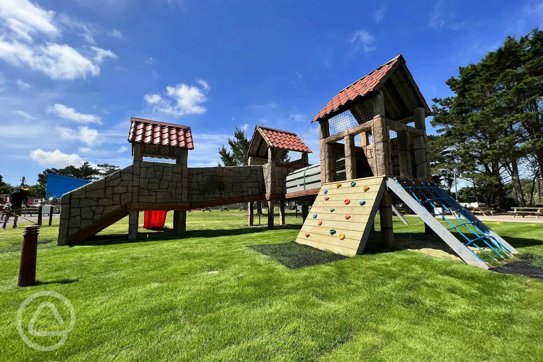 Play park with climbing frame