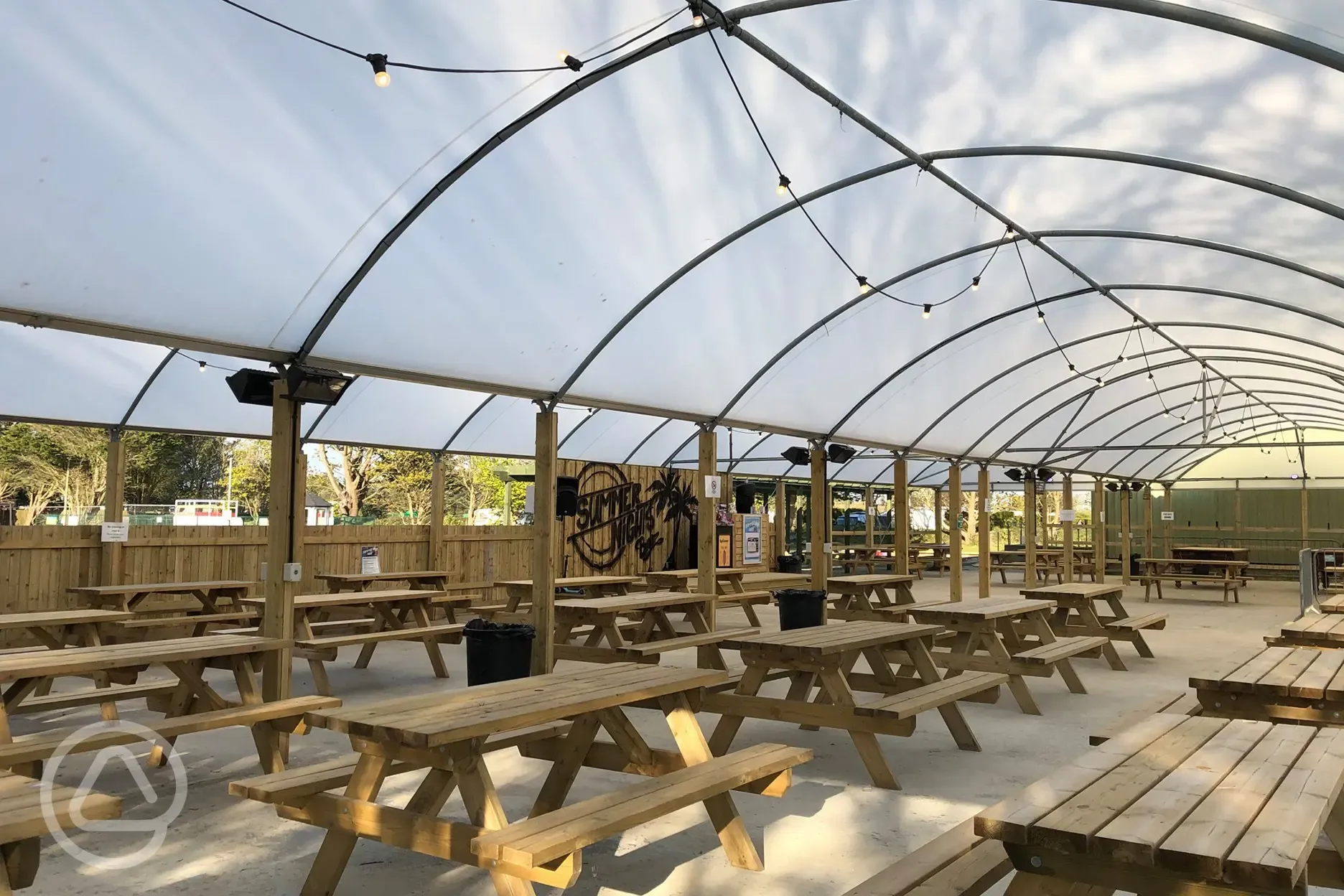 Outdoor undercover dining area