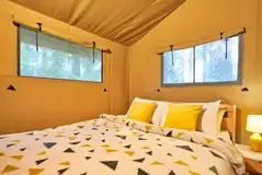 Safari tent main double bedroom (bedding provided)