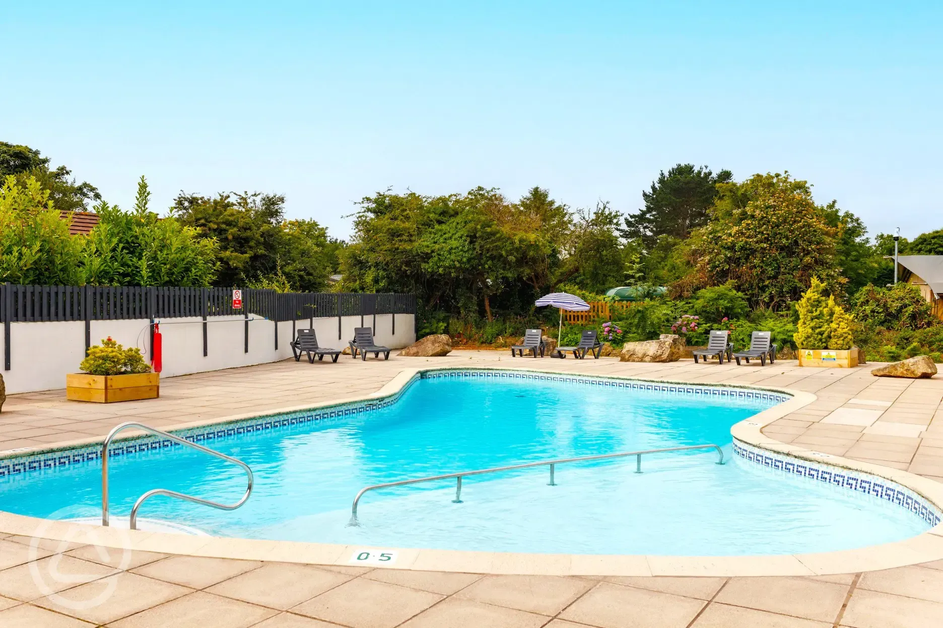 Heated outdoor swimming pool