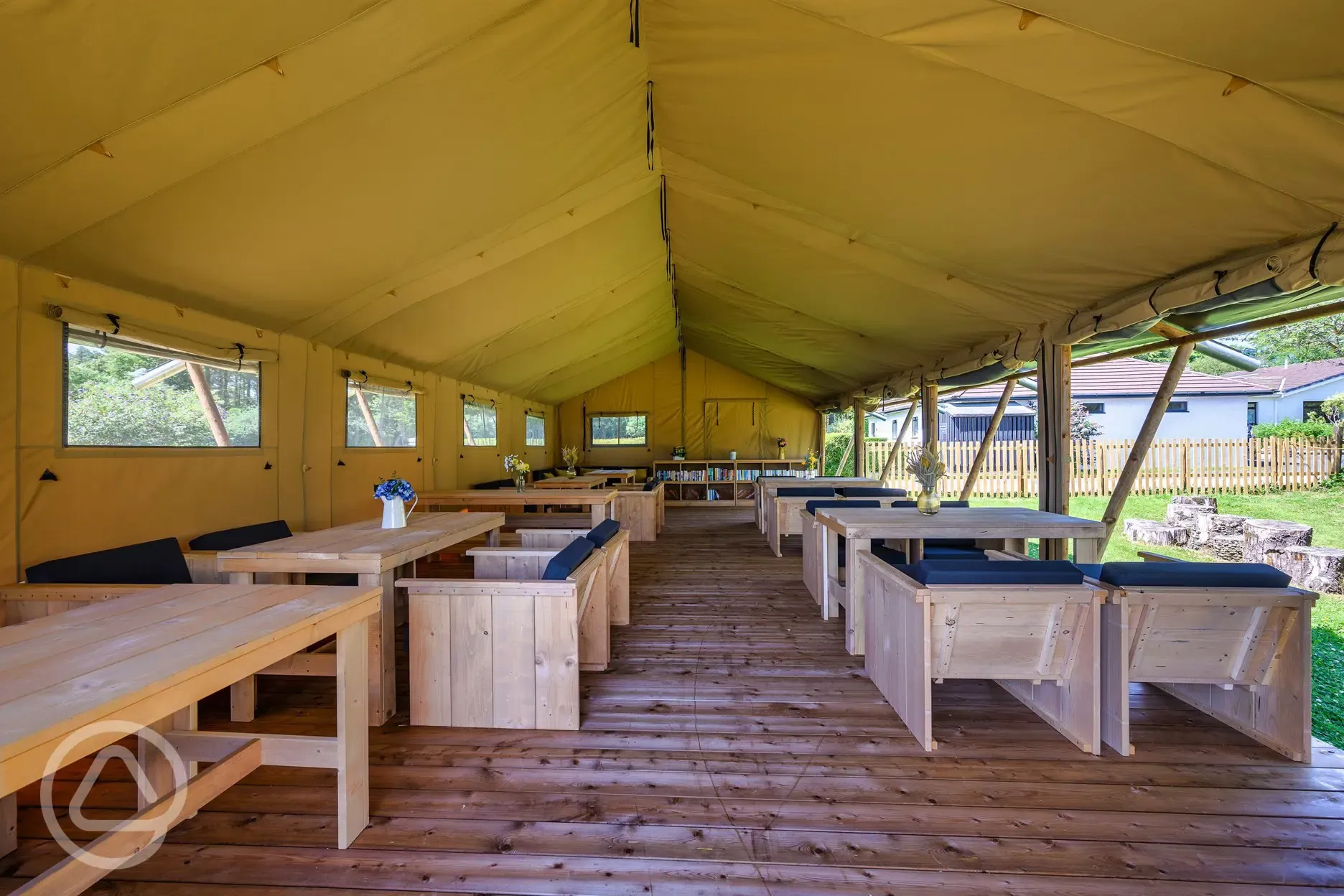 Communal safari dining tent