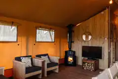 Safari tent living area