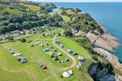 Aerial of Watermouth Valley Camping Park and Watermouth Cove