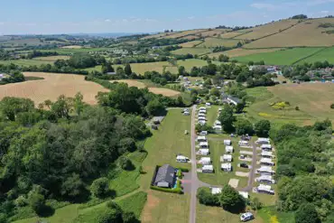 Aerial of Whitehill Country Park's camping and touring pitches