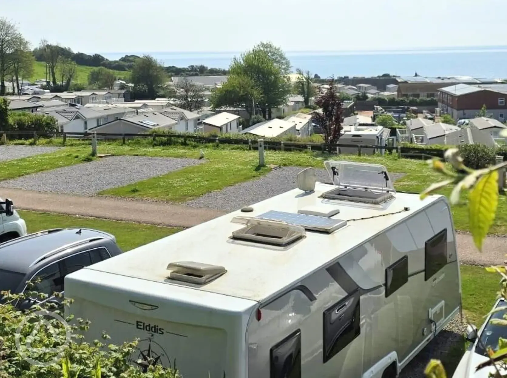 Fully serviced hardstanding pitches with sea views