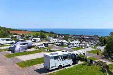 Fully serviced hardstanding pitches with sea views (4.6m x 6.1m)