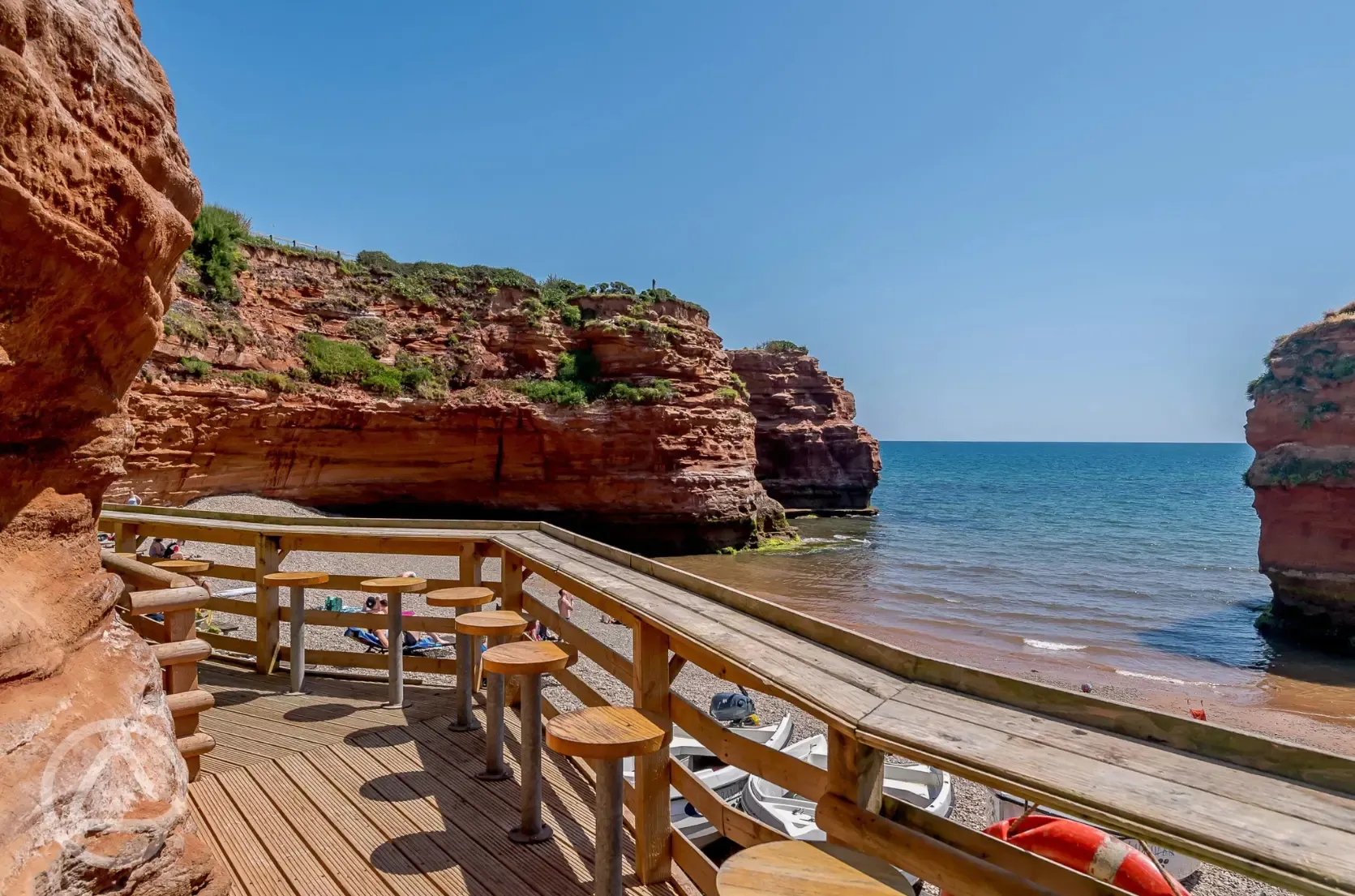 Landram private beach and beach shack seating