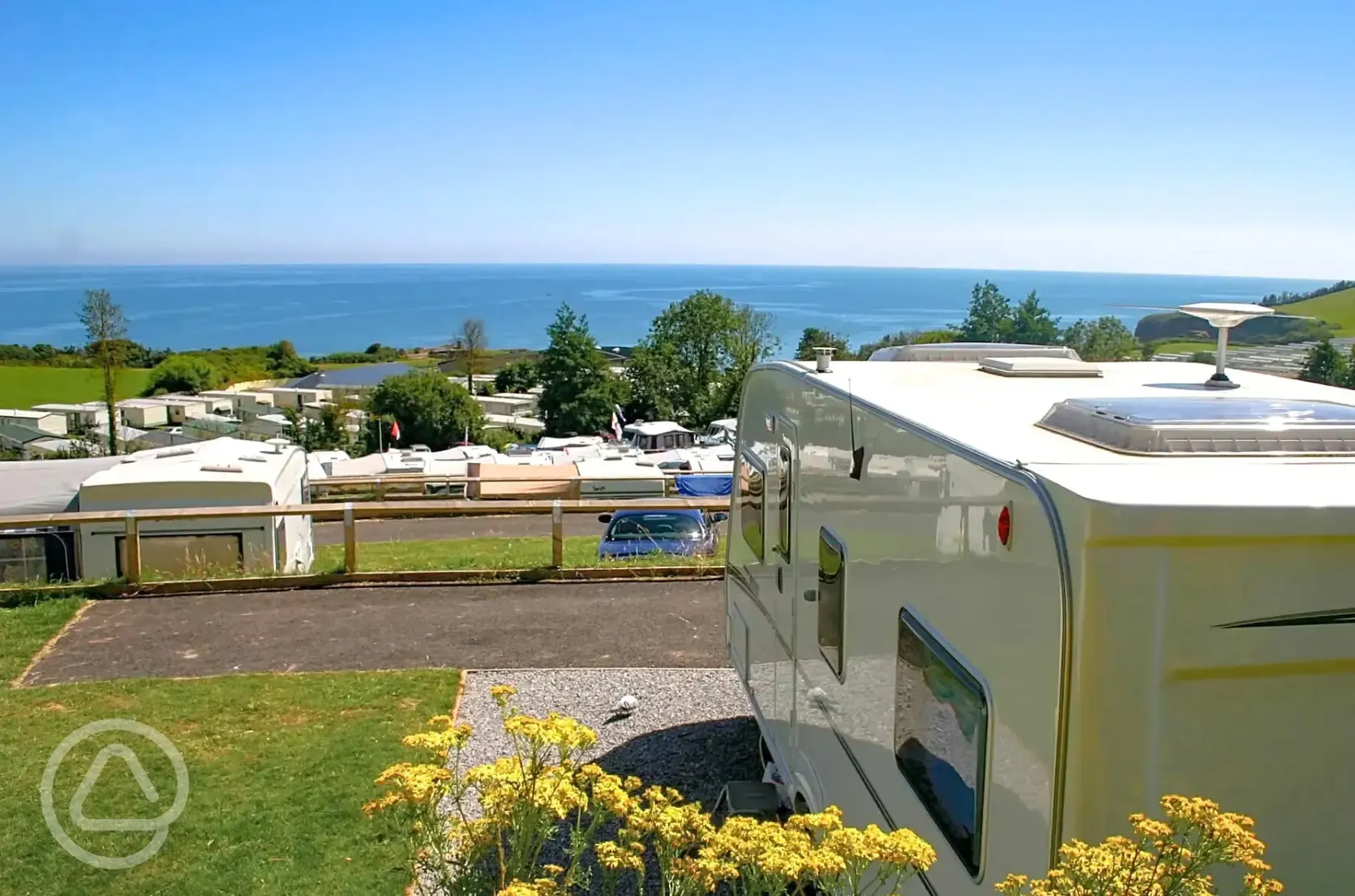 Fully serviced hardstanding pitches with sea views