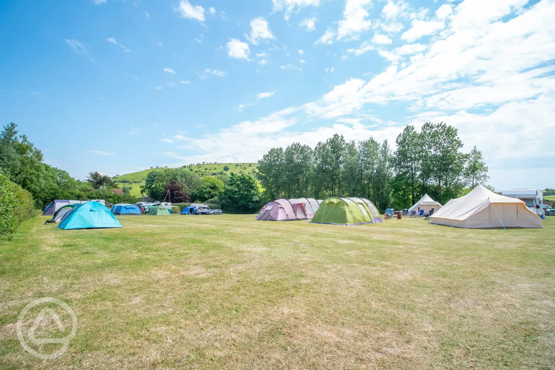 Tents on non electric grass pitches