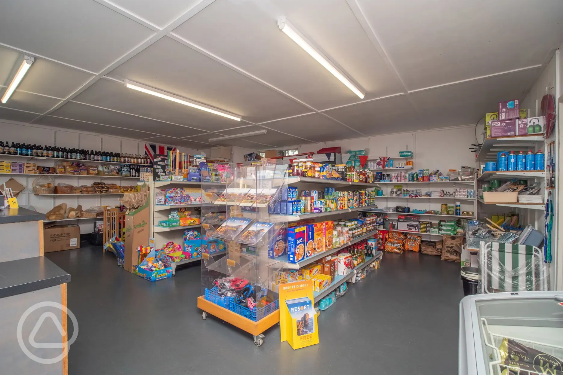 Onsite shop, open seasonally and selling basic provisions and camping essentials