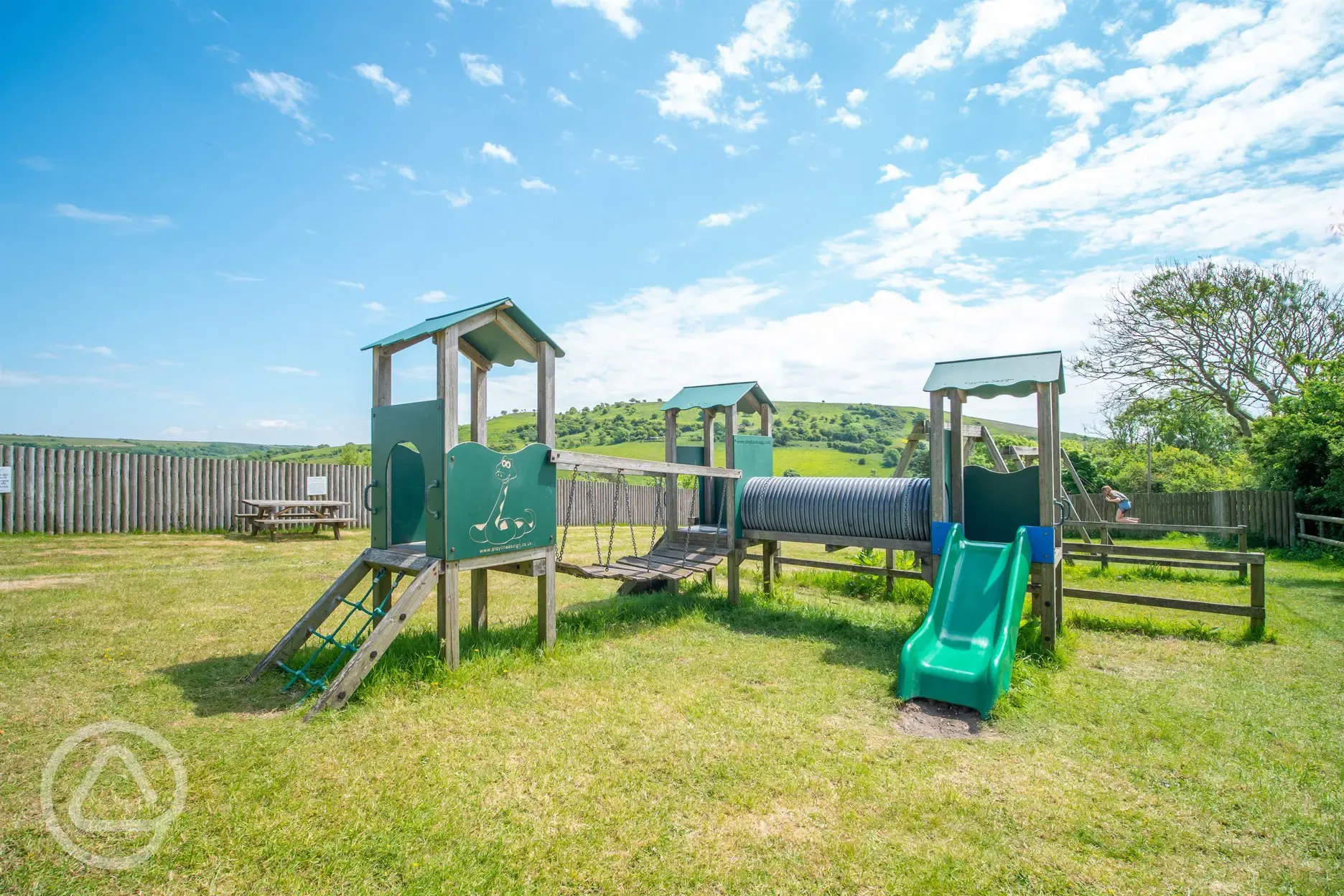Play area at Rosewall Camping with slide