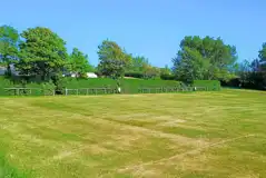 Electric grass tent pitches at West Fleet Holiday Farm