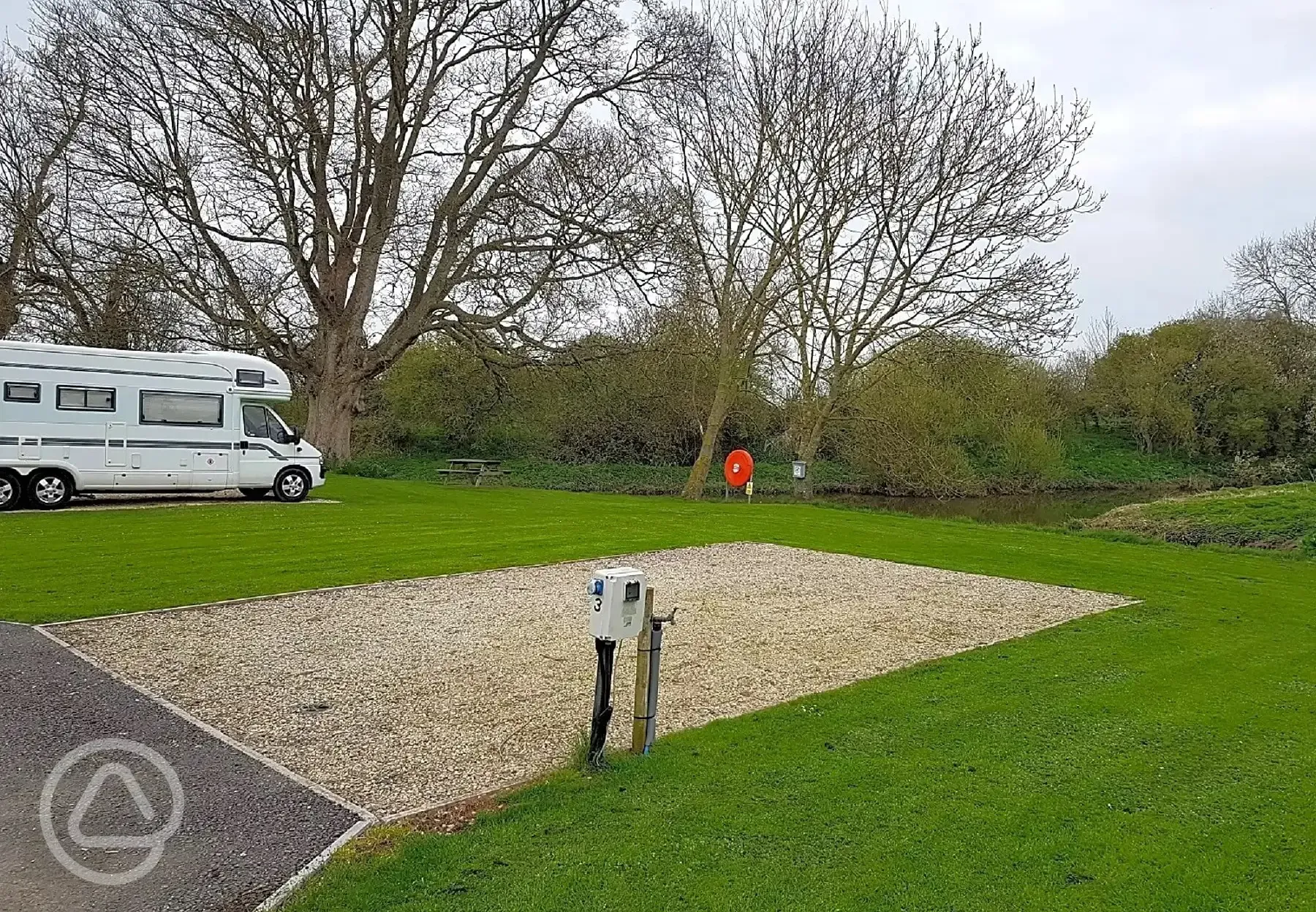 Fully serviced hardstanding pitches - riverside