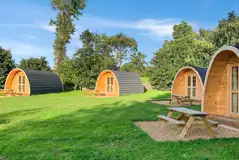 Small camping pods with private gravel and picnic bench (two persons)