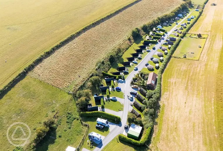 Aerial of Humble Bee Farm in North Yorkshire