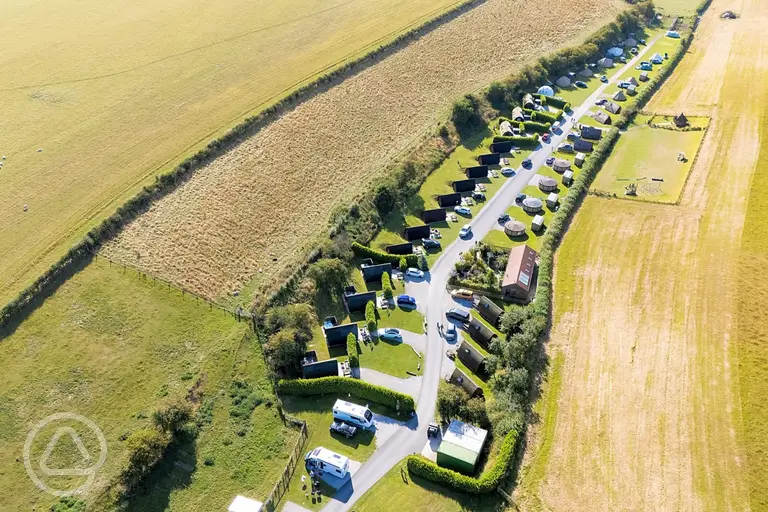 Aerial of Humble Bee Farm in North Yorkshire