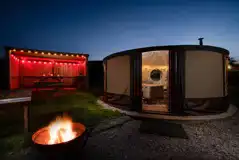 Yurt at night