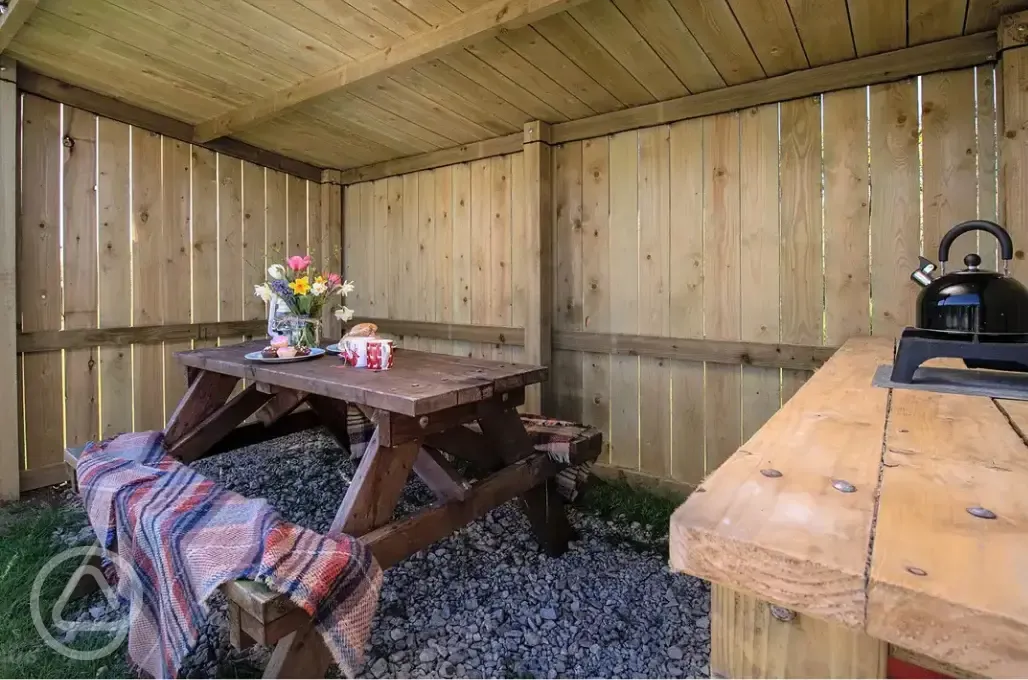 Yurt private outdoor area