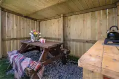 Yurt private outdoor area