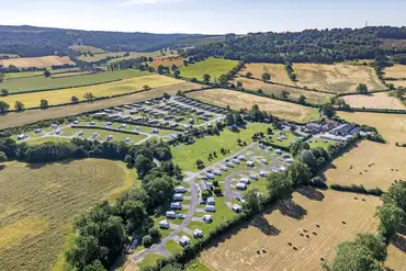 Aerial of Hillside Caravan Park surrounded by Yorkshire countryside