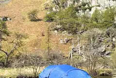 Tent on non electric grass pitch with views of Afon Glaslyn Tent on non electric grass pitch with views of Afon Glaslyn