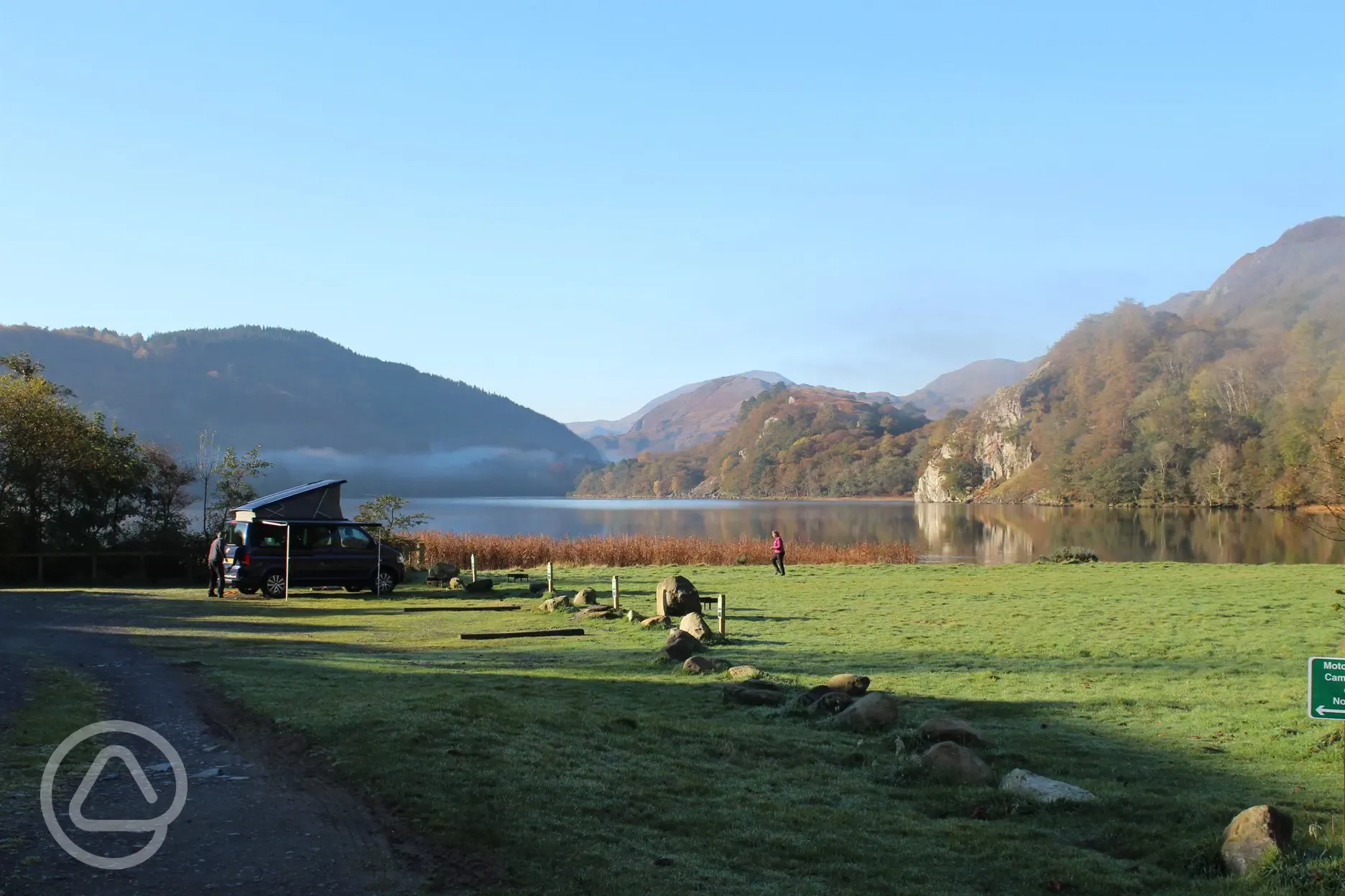 A late season campervaner on a hard standing pitch.