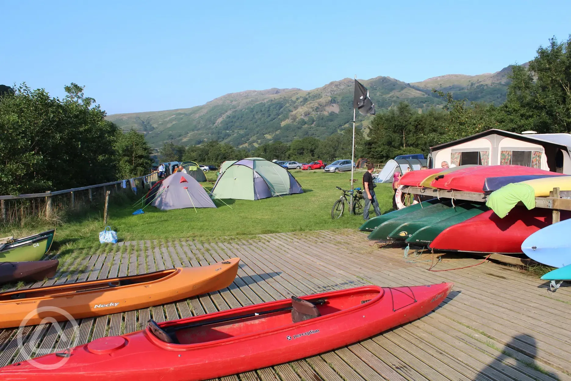 Kayak and canoe hire is available at the campsite.
