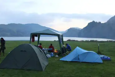 Tent pitches overlooking Llyn Gwynant
