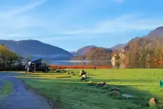 Lakeside electric hardstanding pitches at Llyn Gwynant Campsite