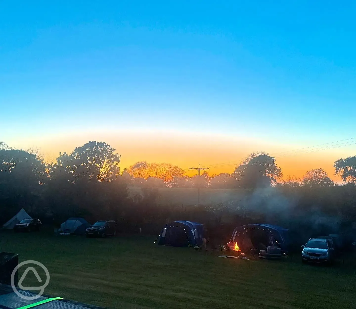Pitches at sunset