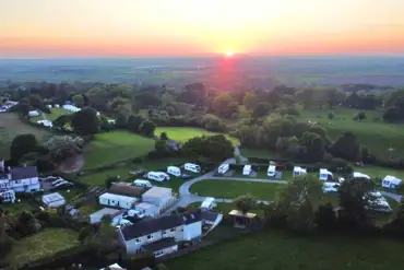 Aerial of the site at sunset