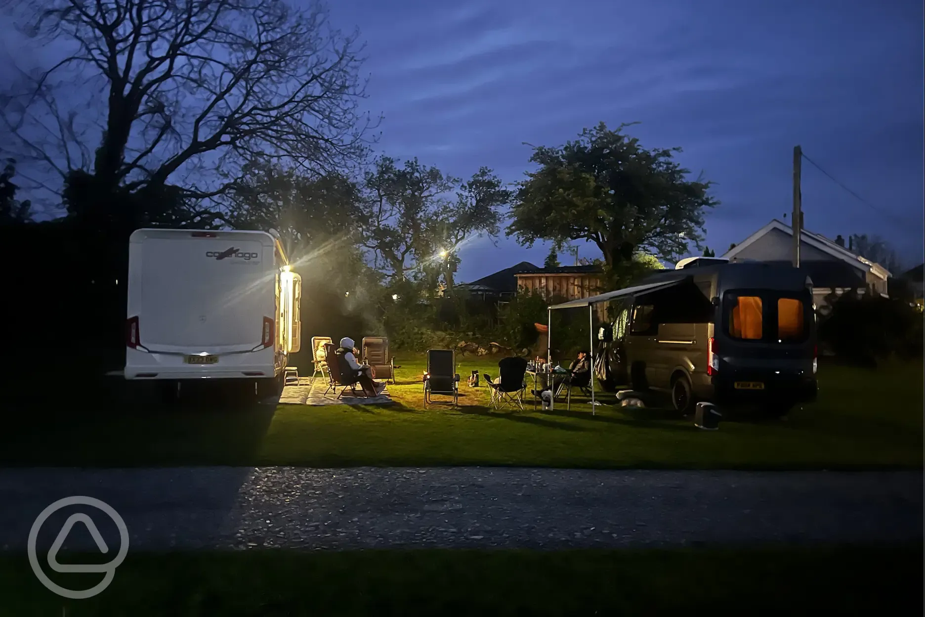 Non electric grass pitches at night