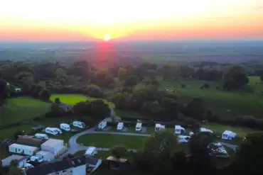 Aerial of the park at sunset