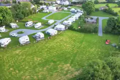 Aerial of grass pitches with seasonal pitches behind Aerial of grass pitches with seasonal pitches behind